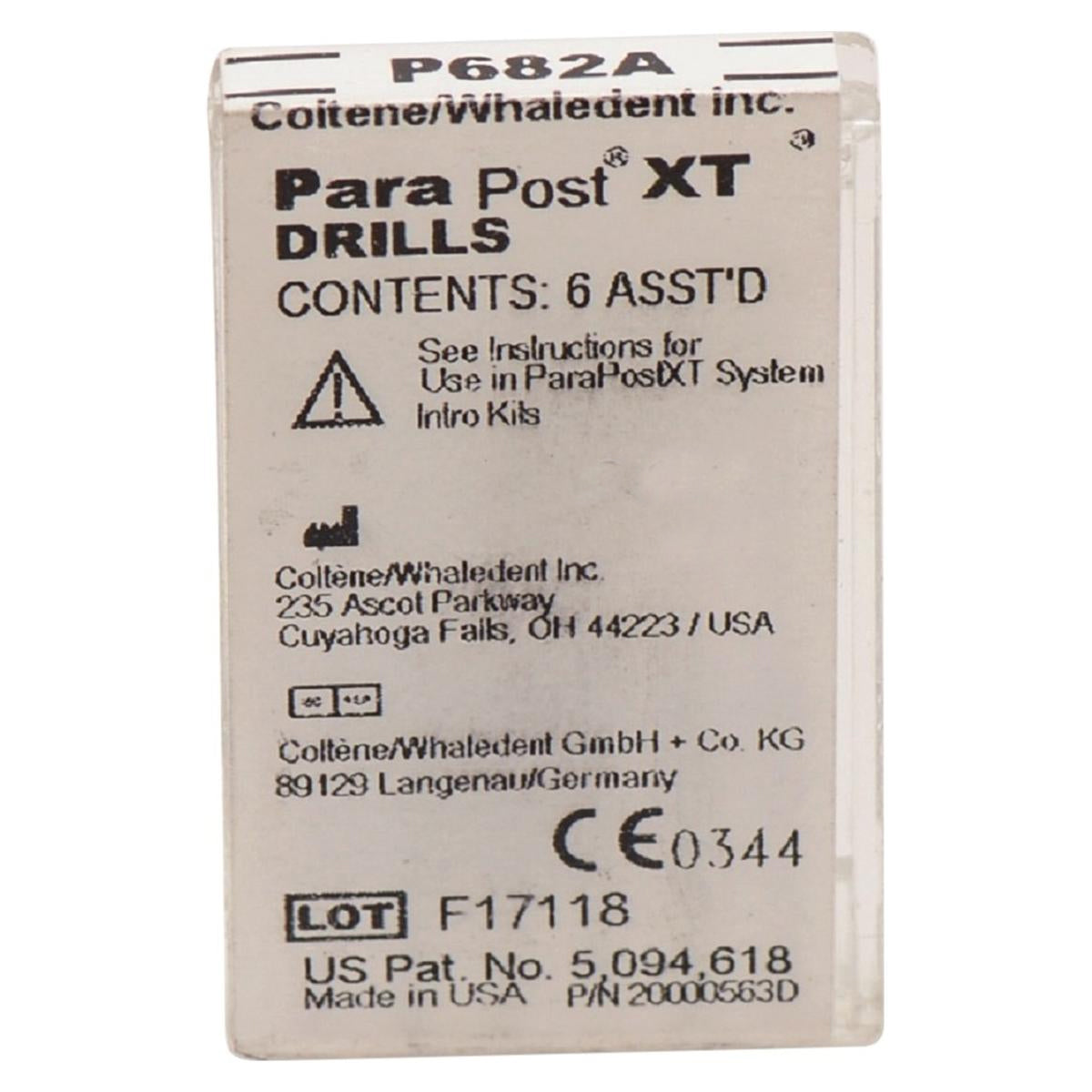 Coltene Whaledent P682-A Parapost XT Drill Set Assortment (1 Of Each Size) 6/Pk Coltene Whaledent P682-A Parapost XT Drill Set Assortment (1 Of Each Size) 6/Pk